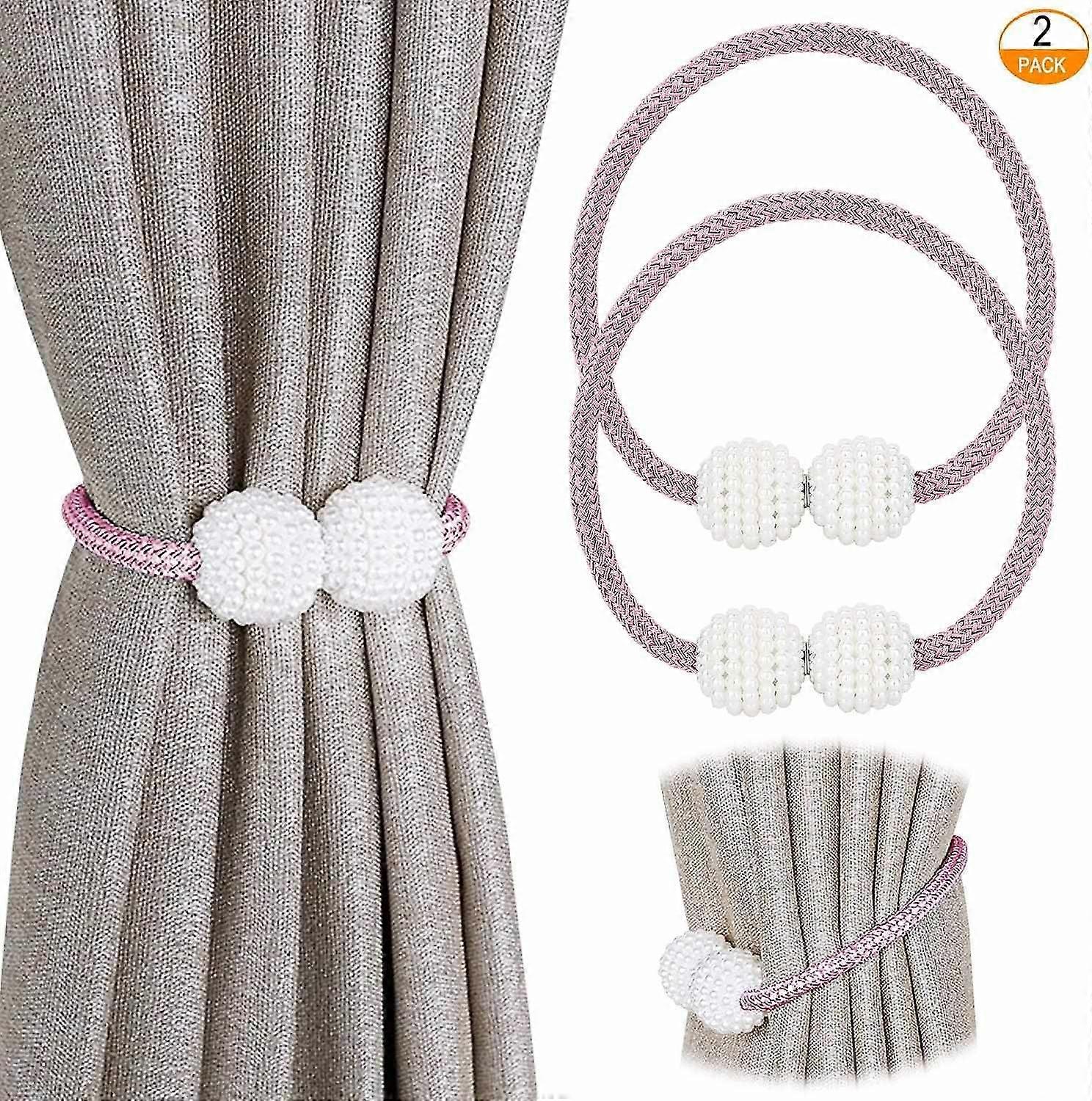 2025,set Of 2 Magnetic Tiebacks For Small, Thin Or Transparent Curtains Tieback: Pink.