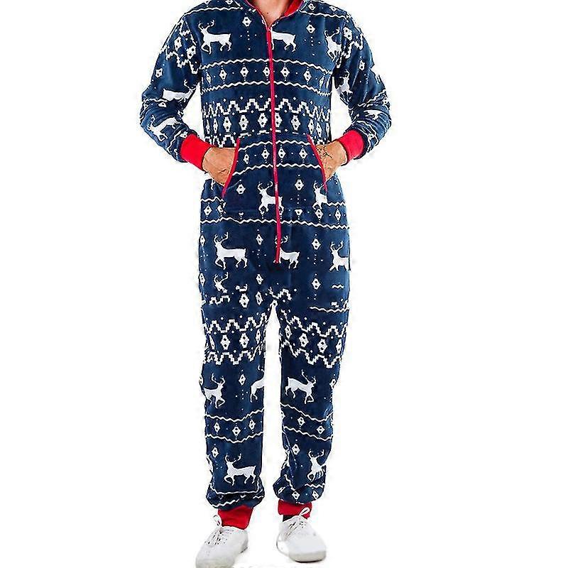 Men's Cozy Christmas Onesie Pajamas, Holiday Adult Cozy Jumpsuit