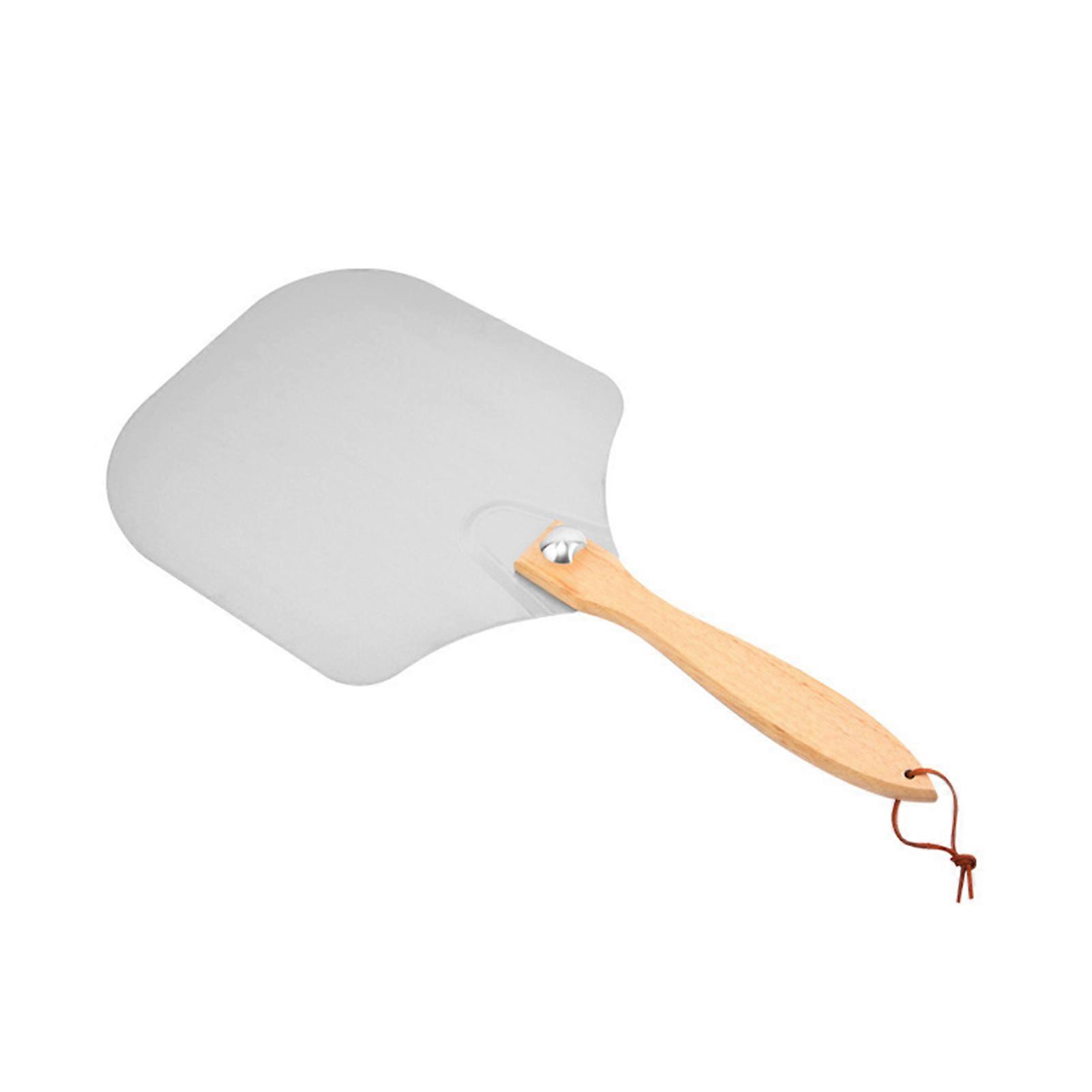 Pizza Peel with Foldable Wood Handle Large Size Pizza Paddle for Oven Metal Pizza Spatula Anti-Slip Design Multi-Purpose Baking Tool Jikaix