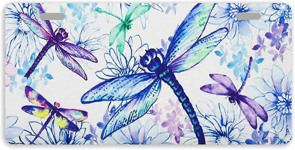 Tampa da placa de licença do auto Tag do carro do metal da libélula da mola com 2 furos 11,8 x 6,1 polegadas