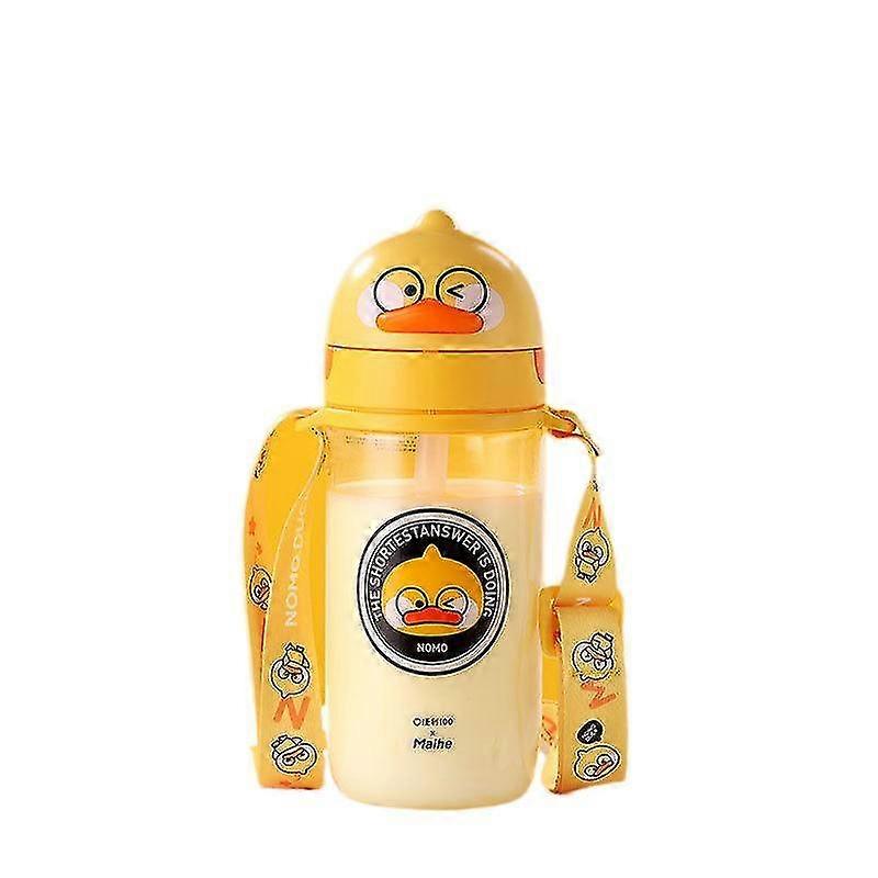 Largecapacity Small Yellow Duck Highvalue Portable Strap Straw Cup Single Duck430ml