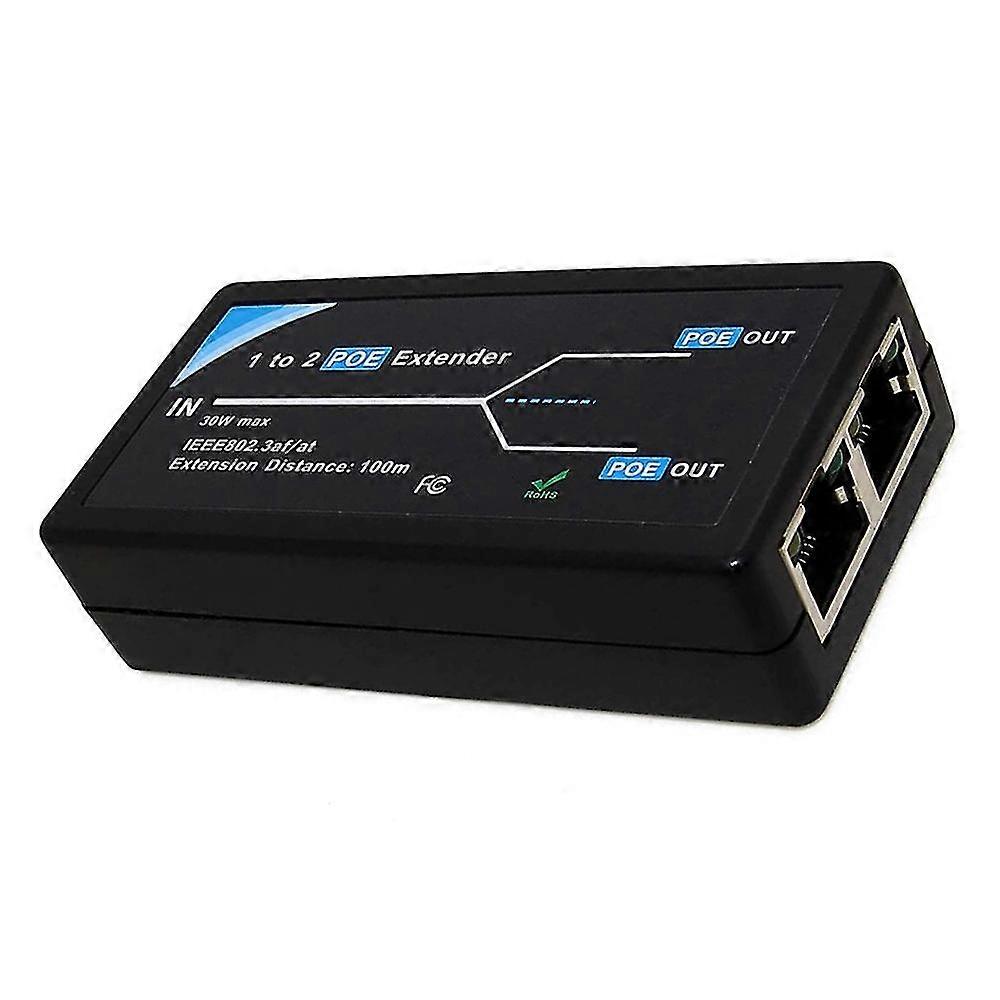 2pcs 2 Port Poe Extender 10/100mbps With Ieee 802.3af Input / Output For Ip Camera Extend
