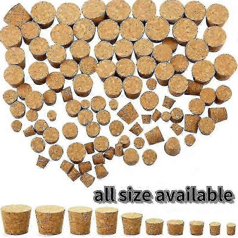 100pcs أعلى ضياء 7.5mm إلى 30mm خشبية الفلين مختبر اختبار أنبوب سدادة غلاية بودينغ زجاجة الفلين كاب بوريت أنبوب الخشب التوصيل