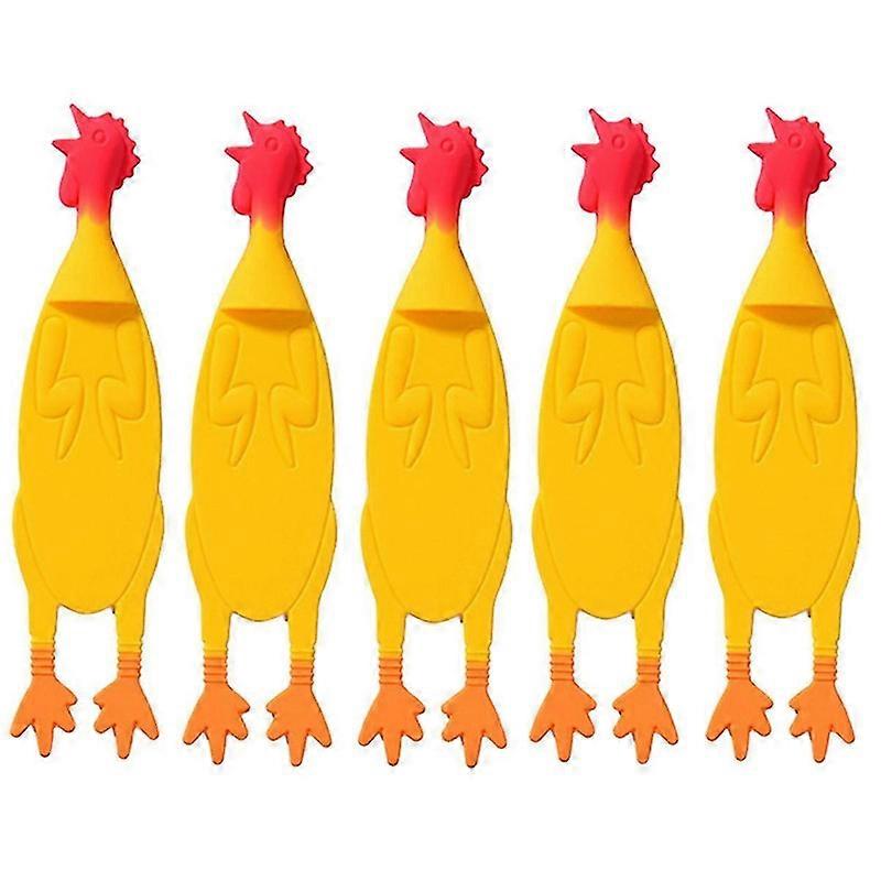 5pcs Writer Bookmark Chicken Bookmarks Student Bookmark Silicone Bookmark Reader Bookmark