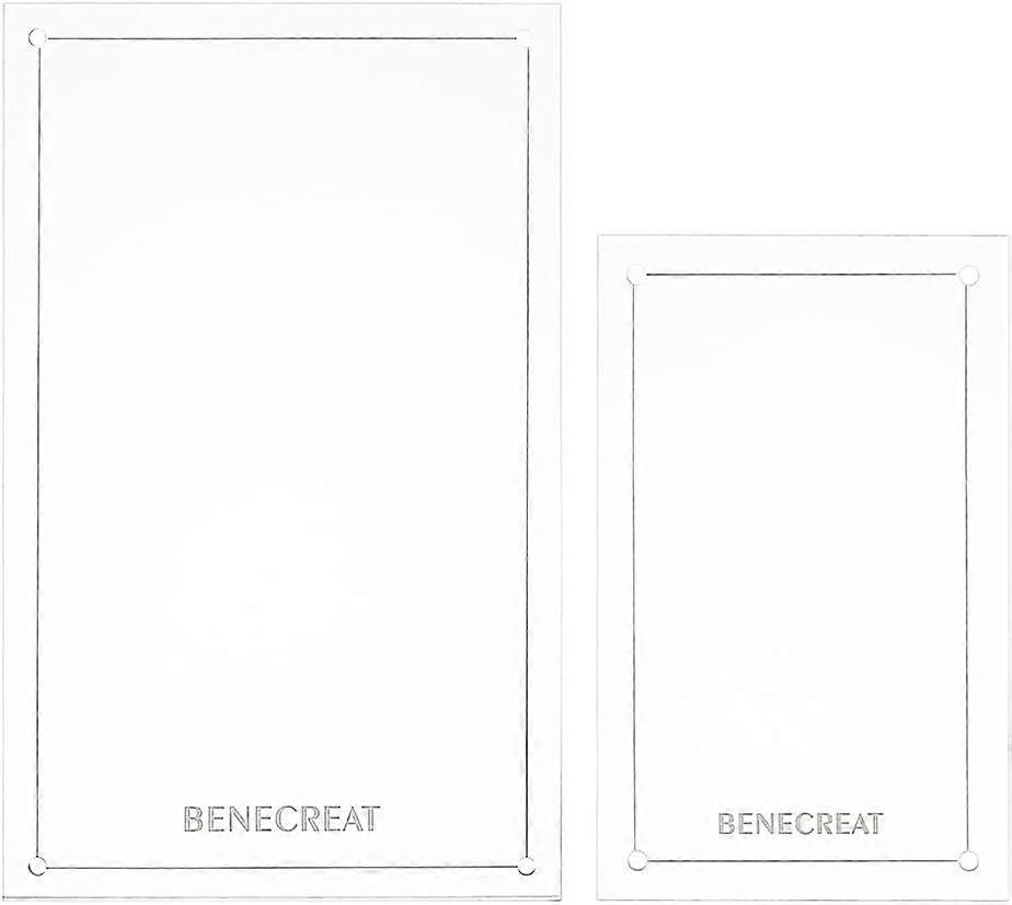 2Pcs 2 Sizes Rectangle Acrylic Template Book Cover Templates Clear Bookbinding Tool for Portable Notebook Journal Handbook Cover Making