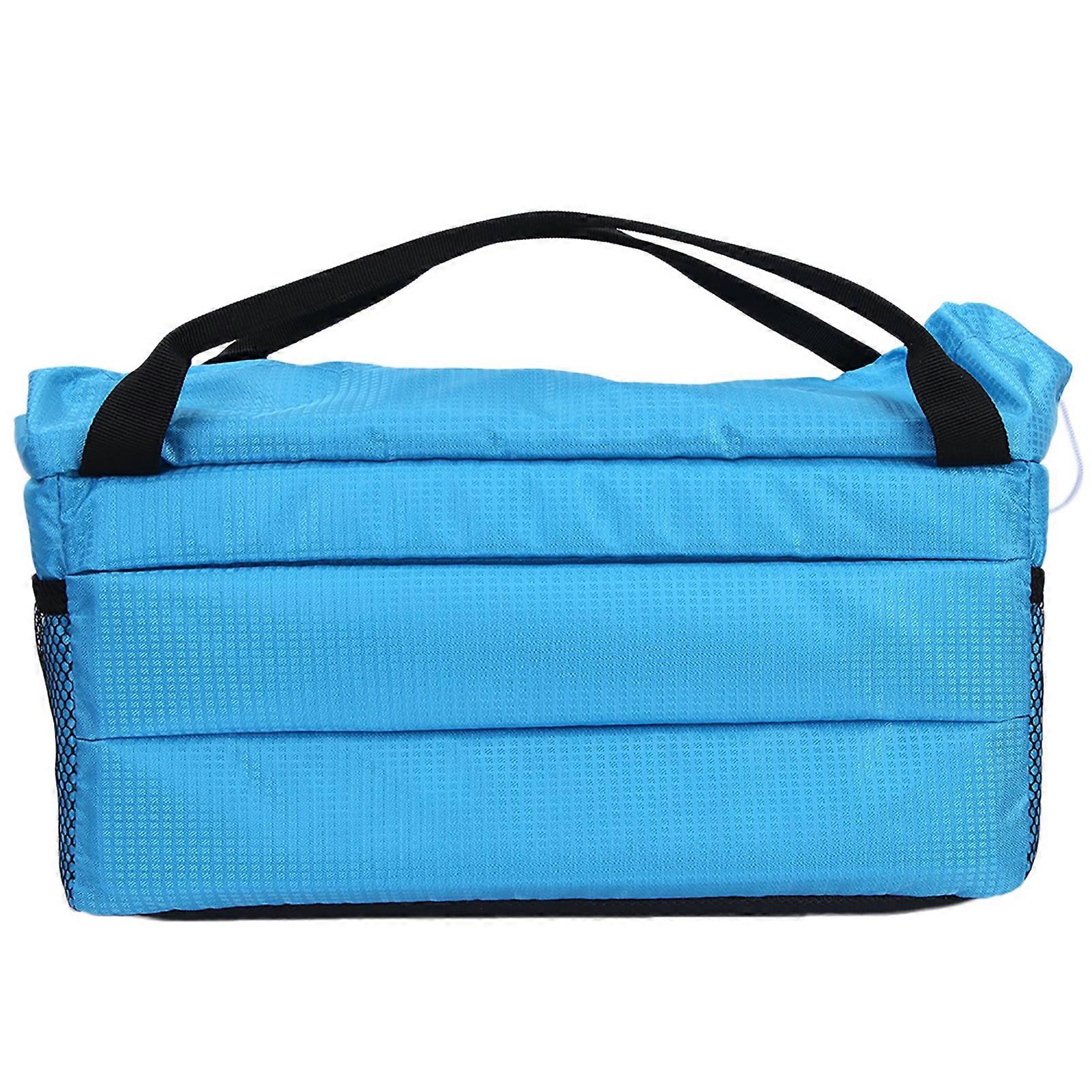 Insert Padded Camera Bag DSLR Partition Protection Case with Cover & Handle(blue)
