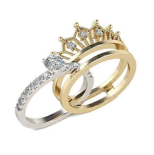 Ring, Silver 2 In 1 Round Cut Crown Sound Ring