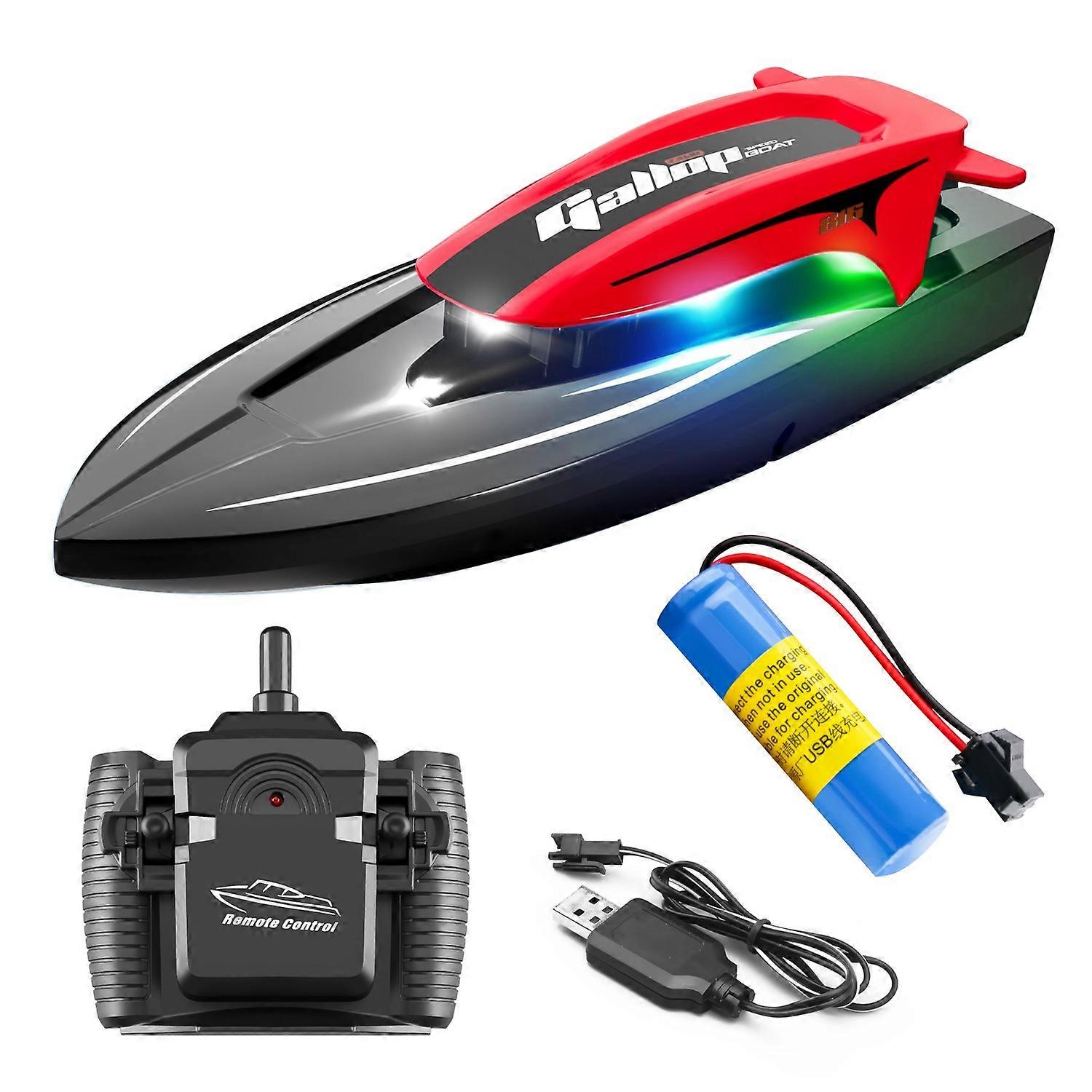 Type C 816 Kids RC Speedboat 2.4Ghz High Speed Remote Control Boat Water Toy with LED Light,1