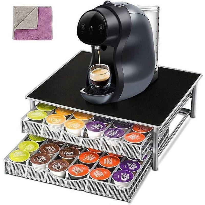 Dolce Gusto Capsule Holder - Large Capacity 72 PCS - Black - With 1 Extra Cleaning Cloth