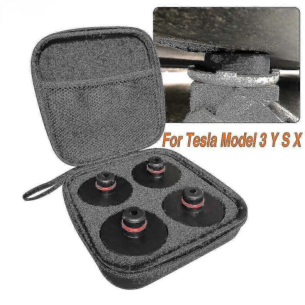 4pcs Jack Lifting Pad Rubber For Tesla Model 3 Y S X Point Sturdy Car Adapter Tool With Storage Case Protect Battery
