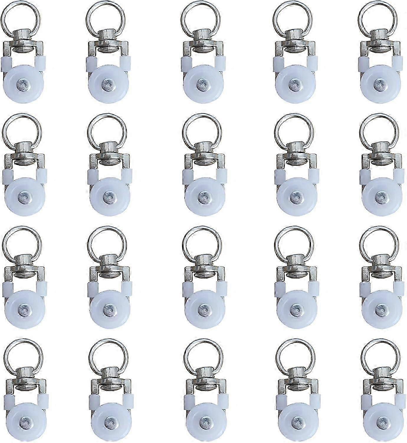 20pcs Curtain Track Rollers,Track Rollers,Curtain Rod Rollers Slides,Silent Pulley,Double Window Curtain Track Roller Track,for Windows Curtain T