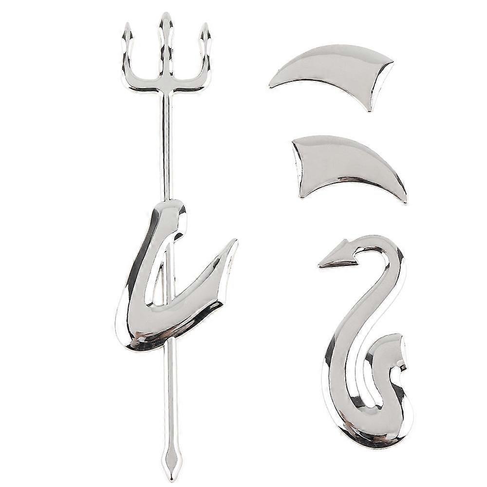 3D Silvery Metal Universal Lovely Little Devil Pattern Personality Car Logo Modify Decorate Sticker