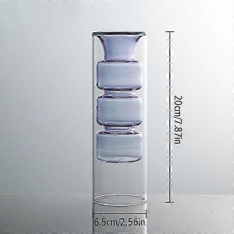 Double Layered Glass Transparent Vase Colorful Double Layer Aromatherapy Bottle