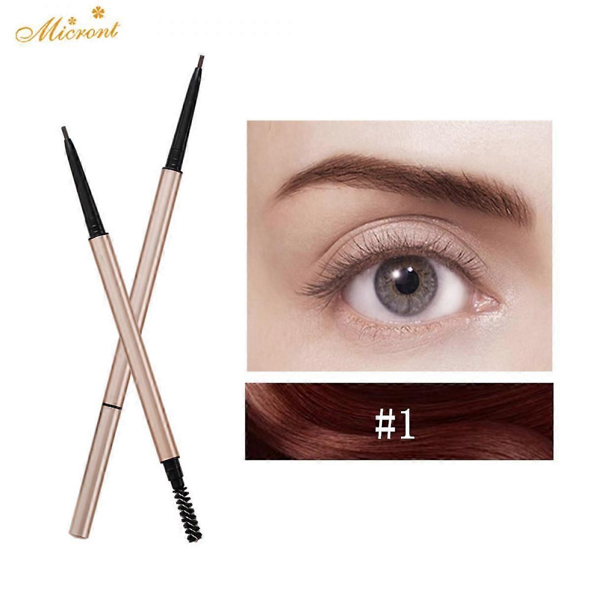Eyebrow Pencil in Teardrop Tip w/ Spoolie Brush, Dual Ended Eyebrow Pen - Long Lasting Natural Fills and Defines Brow Tint