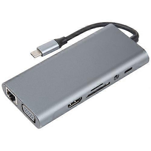 ZRUXE HB-077 11 in 1 USB-C / Type-C to USB Docking Station HUB Adapter