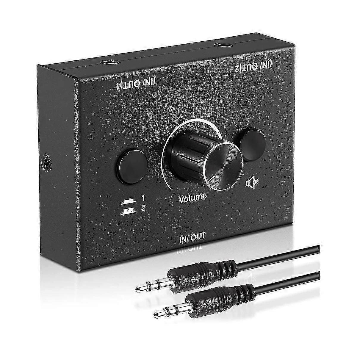 Commutateur audio 3,5 mm, répartiteur audio 2 entrées 1 sortie/1 entrée 2 sorties, boîtier de commutation audio