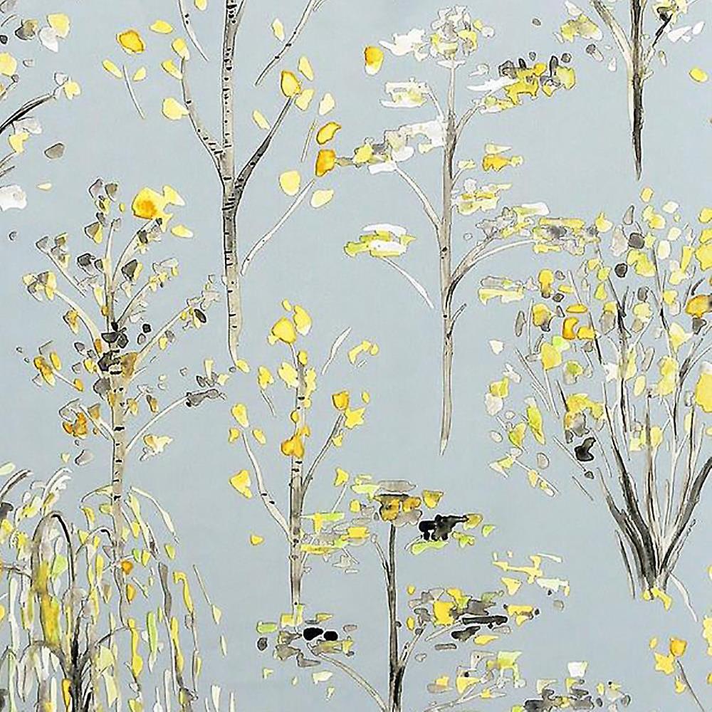 Watercolour Tree Grey Ochre Wallpaper