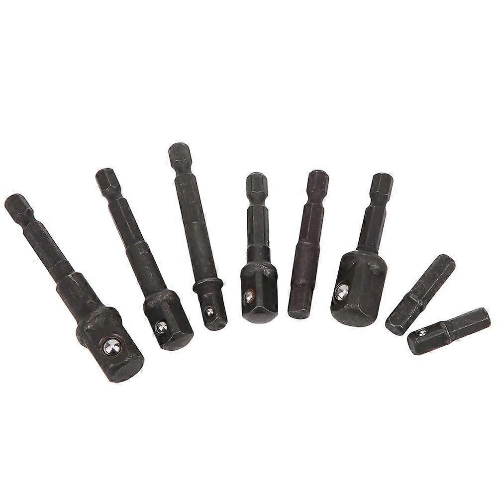 8Pcs 1/4in 3/8in 1/2in Hex Shank Impact Driver Drill Bit Socket Adapter Connecting Rod Head Extension Bar Bits Kit DIY