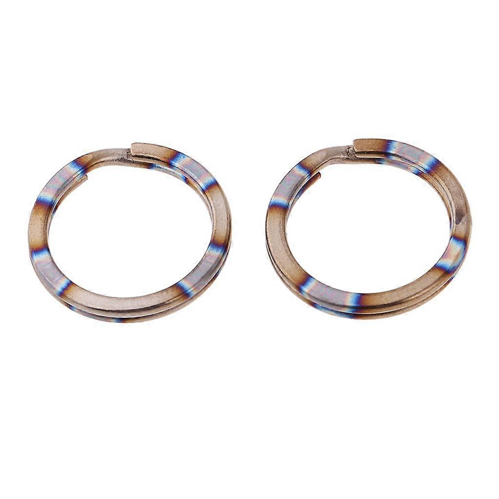 2 Pieces Titanium Key Ring Pocket Tool Keychain Circle Clip
