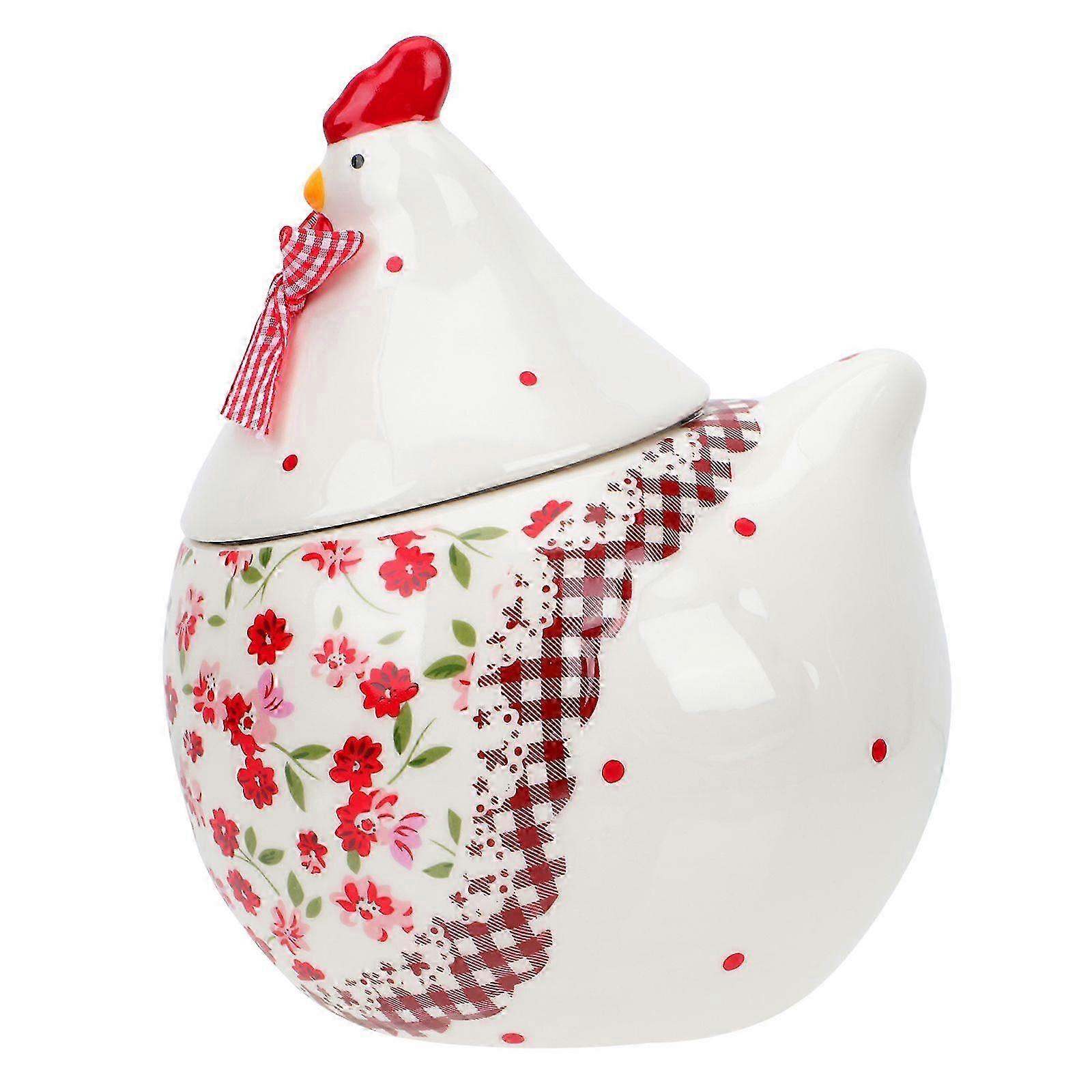 Easter Ceramic Storage Can Storage Container Hen Shape Storage Holder for Home