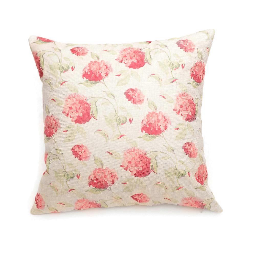 Flower Pattern Breathable Pillow Cushion Pad Case for Car and Home, Soft Fabric, Decorative Throw Pillow Cover, 18x18 Inches