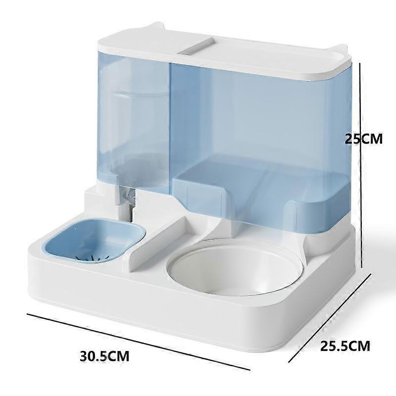 Transparent Cat Feeder Automatic Pet Feeding Bowl 2-in-1 Cat Water Dispenser Combination Grain Storage Bucket for Cats Puppies