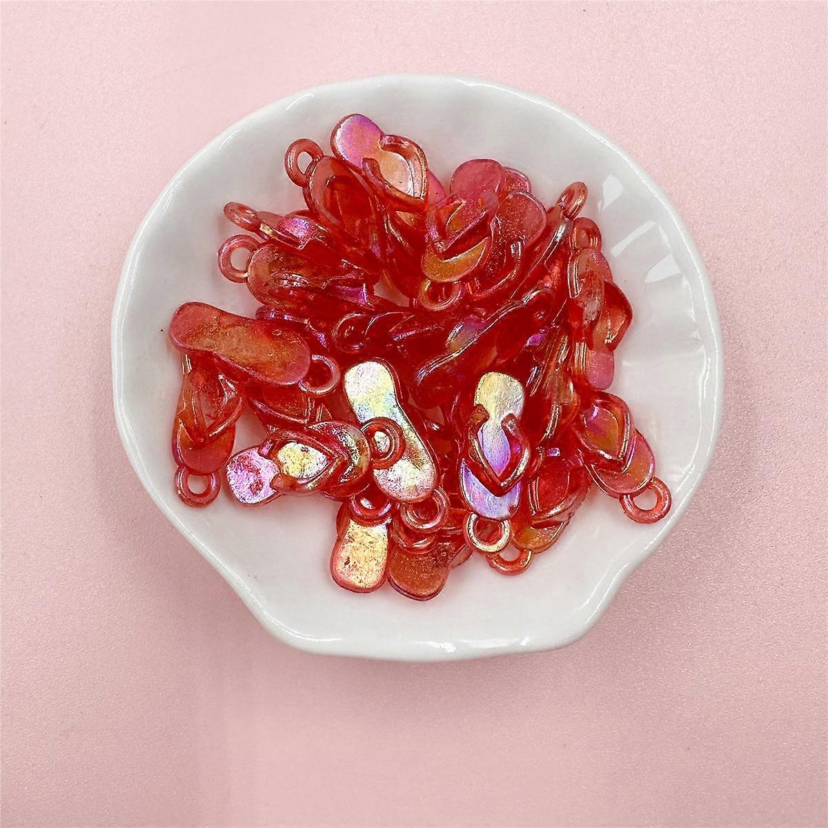 Creative Phone Chain Making Beaded Material Acrylic Beads 30Pcs 8*22mm Craft Candy Color Handmade Material Slippers Shape DIY