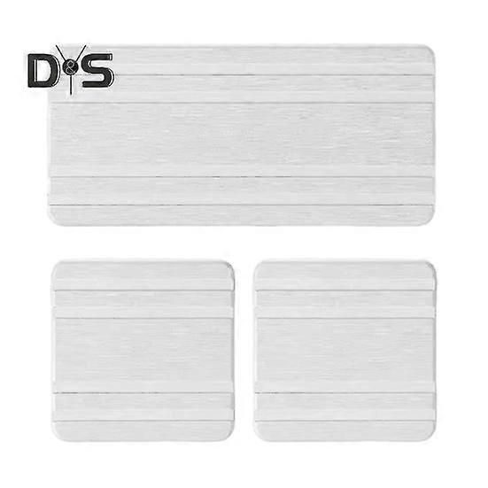 3Pcs Water Absorbing Stone Tray Stripe Design Quick Drying Sink Drain Mat Anti-Slip Soap Holder Kitchen Bathroom Vanity Trays