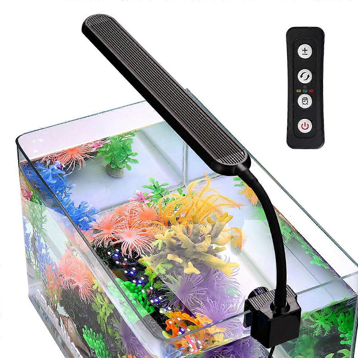 Fish Tank Lighting, Elegant Thin Design For Nano Aquariums Up To 40 L, Led Control Clip-on Lamp With 18 White And 6 Rgb Leds For Bright Shimmering