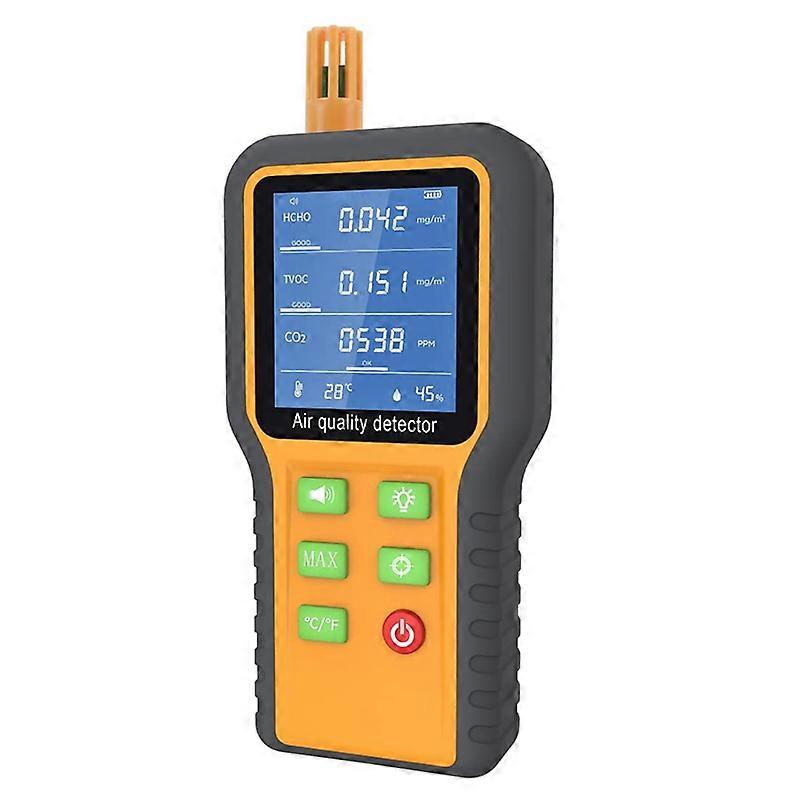 Air Quality Monitor CO2 Monitor Formaldehyde Detector TVOC/Temp./Humidity Indoor with Buzzer Prompt,