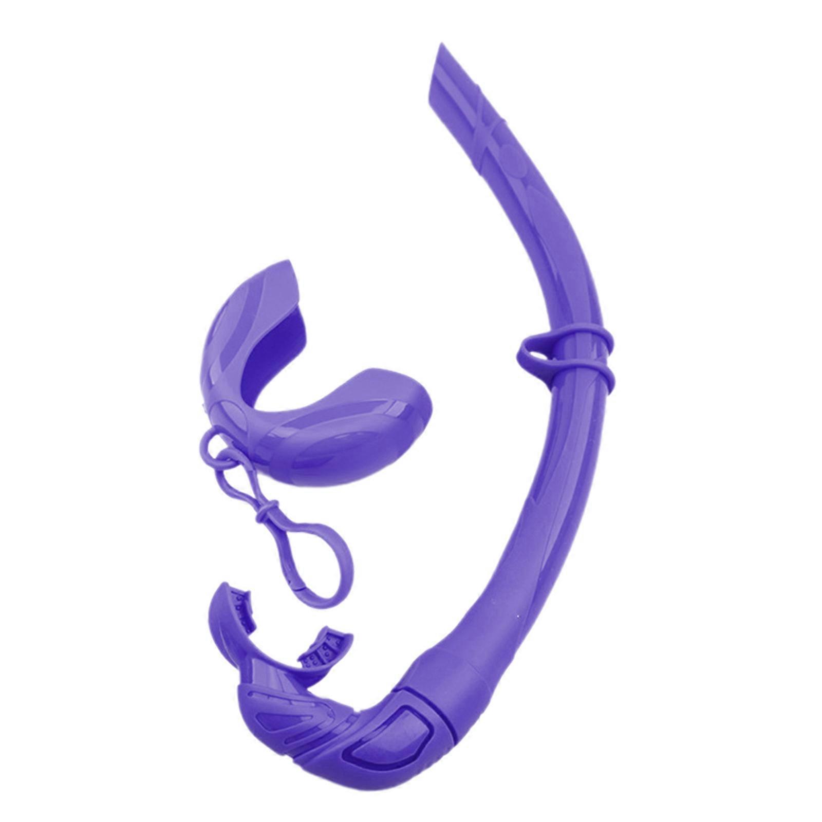 Pliable flexible enroule en silicone tuba natation natation tuba avec étui de rangement tuba d’apnée pour la plongée violette