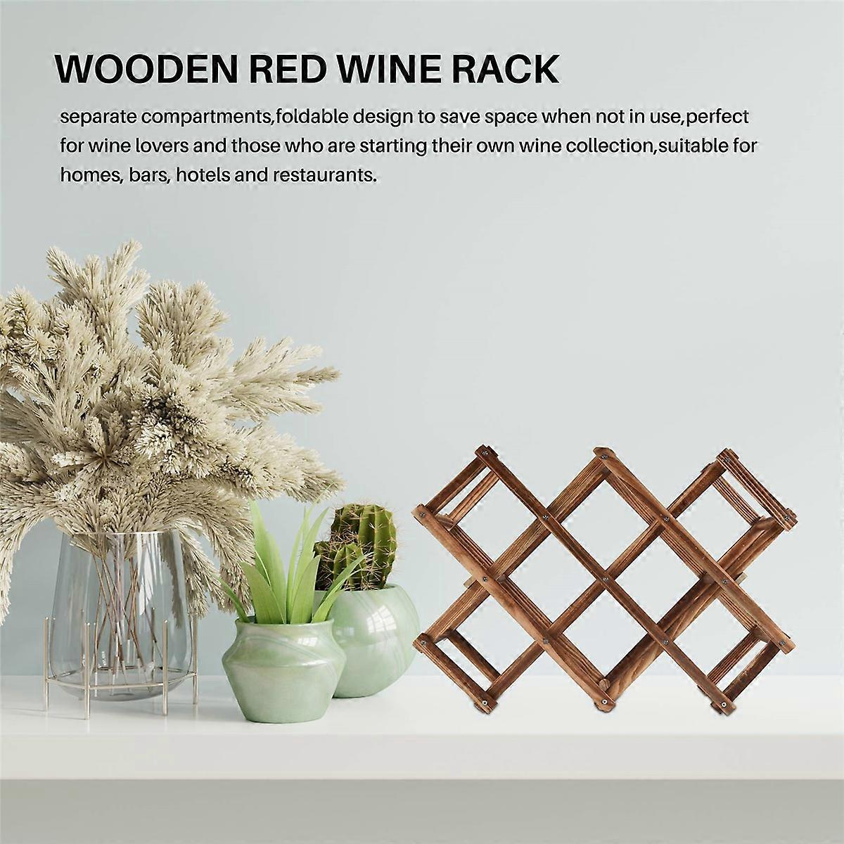 Wooden Red Wine Rack 10 Bottle Holder Mount Display Wood Wine Rack