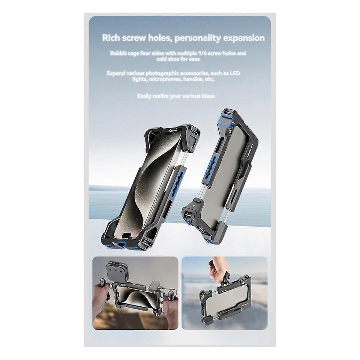 PA017 Phone Video Rig with Handles 67mm Filter Adapter Phone Cage for