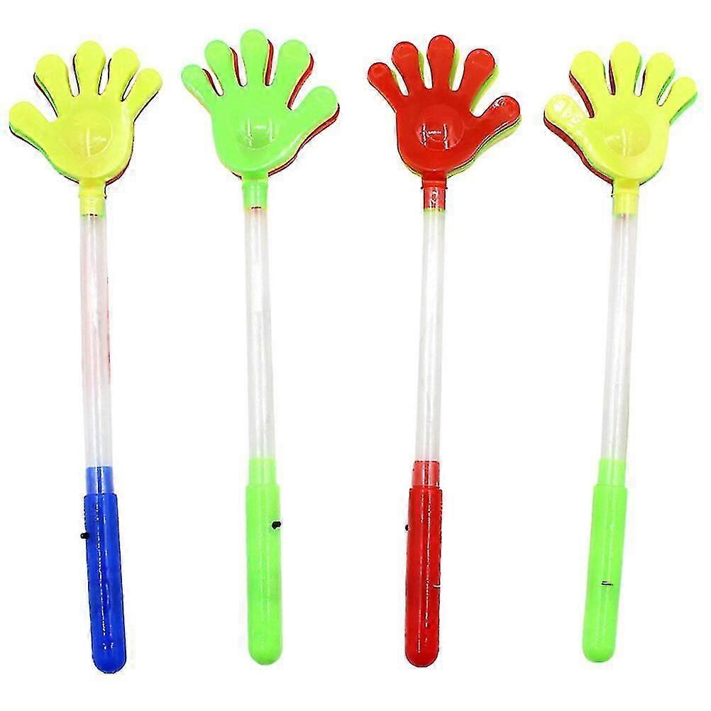 4pcs Luminous Hand Clap Glow Stick Hand Clap Plastic Hand Clap (random Color)