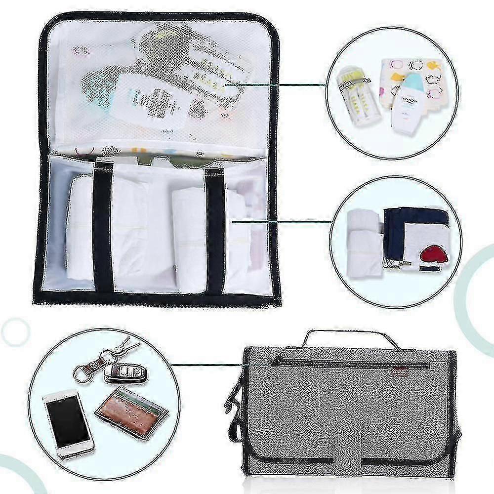 Diaper Kits Baby Multifunctional Portable Diaper Pad Flax Gray