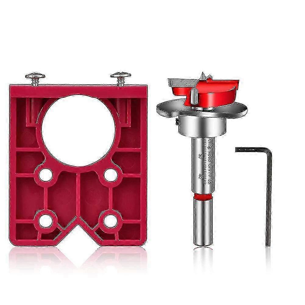 35mm Door Hinge Drill Guide Set with Bit Positions for Concealed Hinges