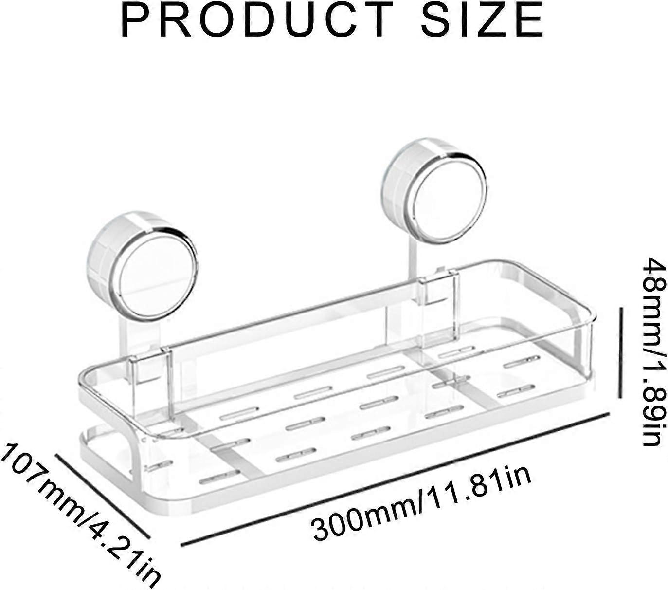 Suction Cup Shelf Bathroom Rack With Knob Design For Secure Storage No Wall Damage Bathroom Storage Organizer