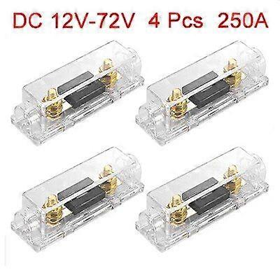 4Pcs 0/2/4 Gauge Inline ANL Fuse Holder ANL Fuse Block With 200A 250A 300Amp  Electrical Protection Fusible For Cars