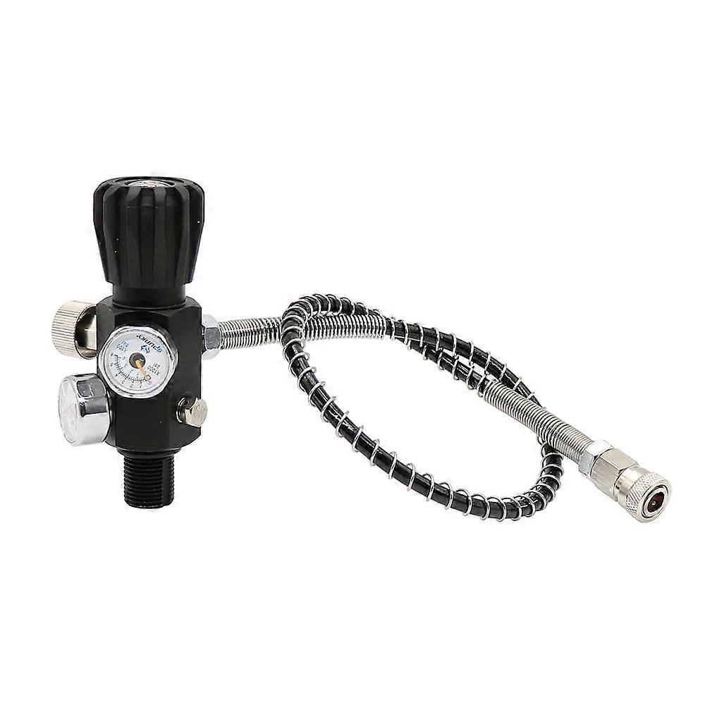 Dual Gauge Air Filling Station Refill Adapter Regulator Portable Valve M18X1.5 5/8-18UNF Durable Quick Release Design