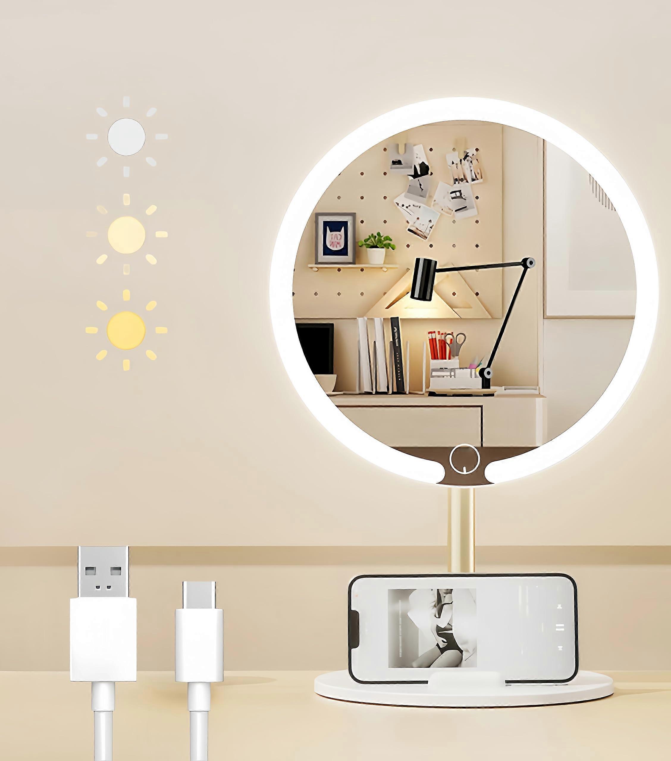 Light Makeup Mirror Light toilet Mirror Cosmetic 3 Mirror Color Lighting 1200MAH USB Rechargeable
