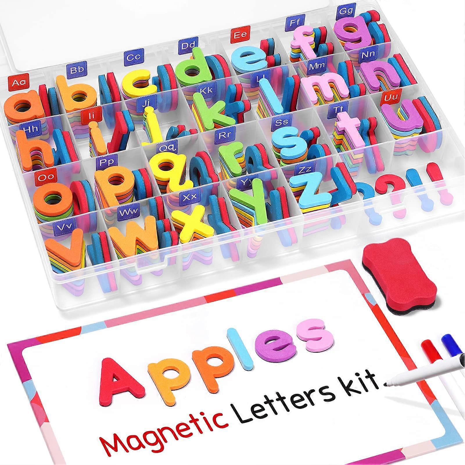 Class Magnetic Alphabet Letters Set 238 Piece Double Sided Magnets - Foam ABC Training Refrigerator Magnets