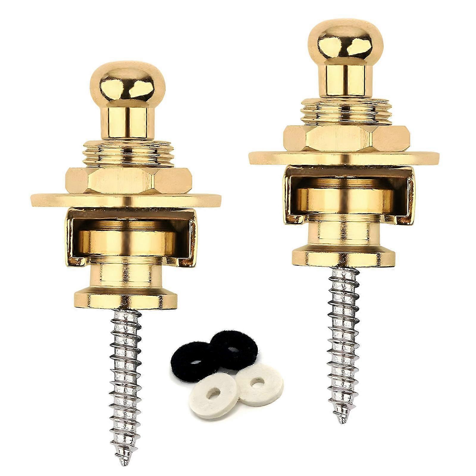 2-pak Guitar Strap Lock Buttons Non Lip Guitar Handling Part Metalowa tekstura Odpowiednia do większości gitar i paska basowego
