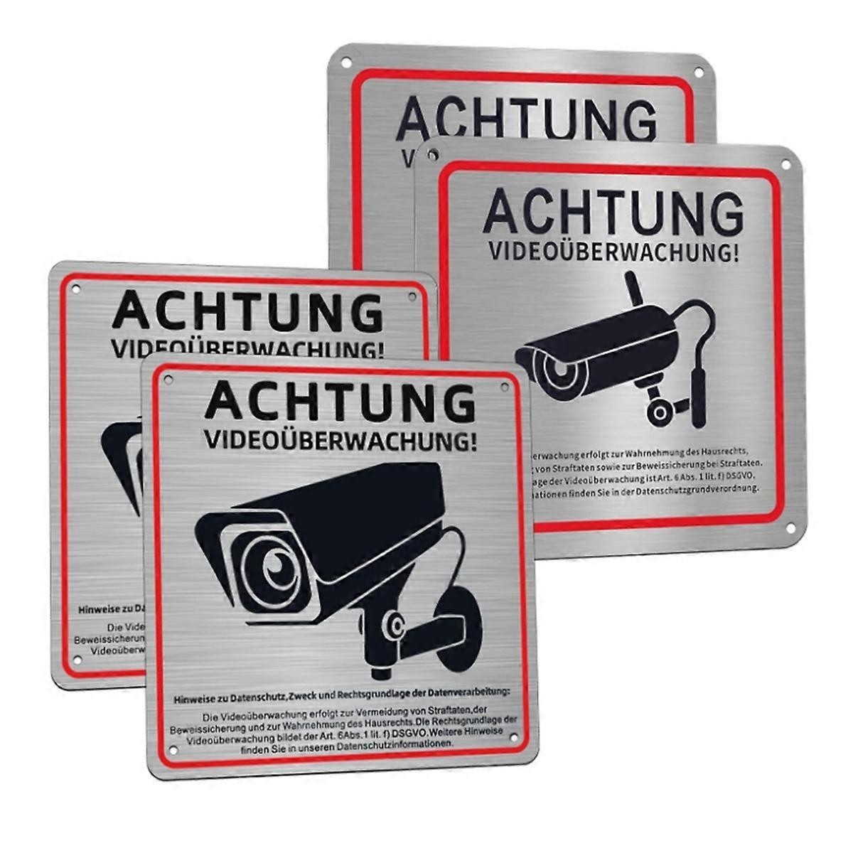 4pack videobewaking teken, videobewaking privé-eigendom