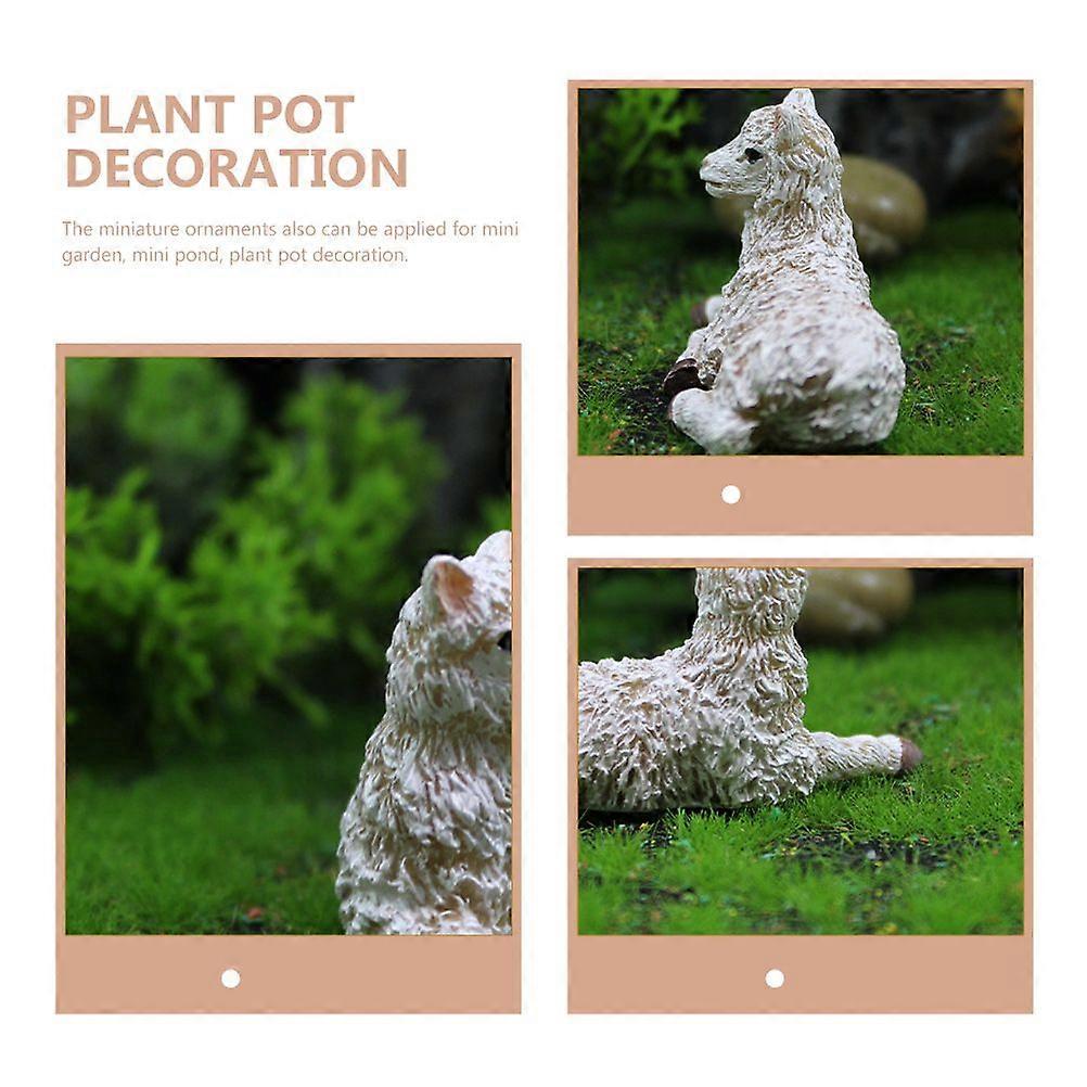 4pcs Micro Landscape Sheep Ornaments Simulation Sheep Adornment Resin Tiny Sheep