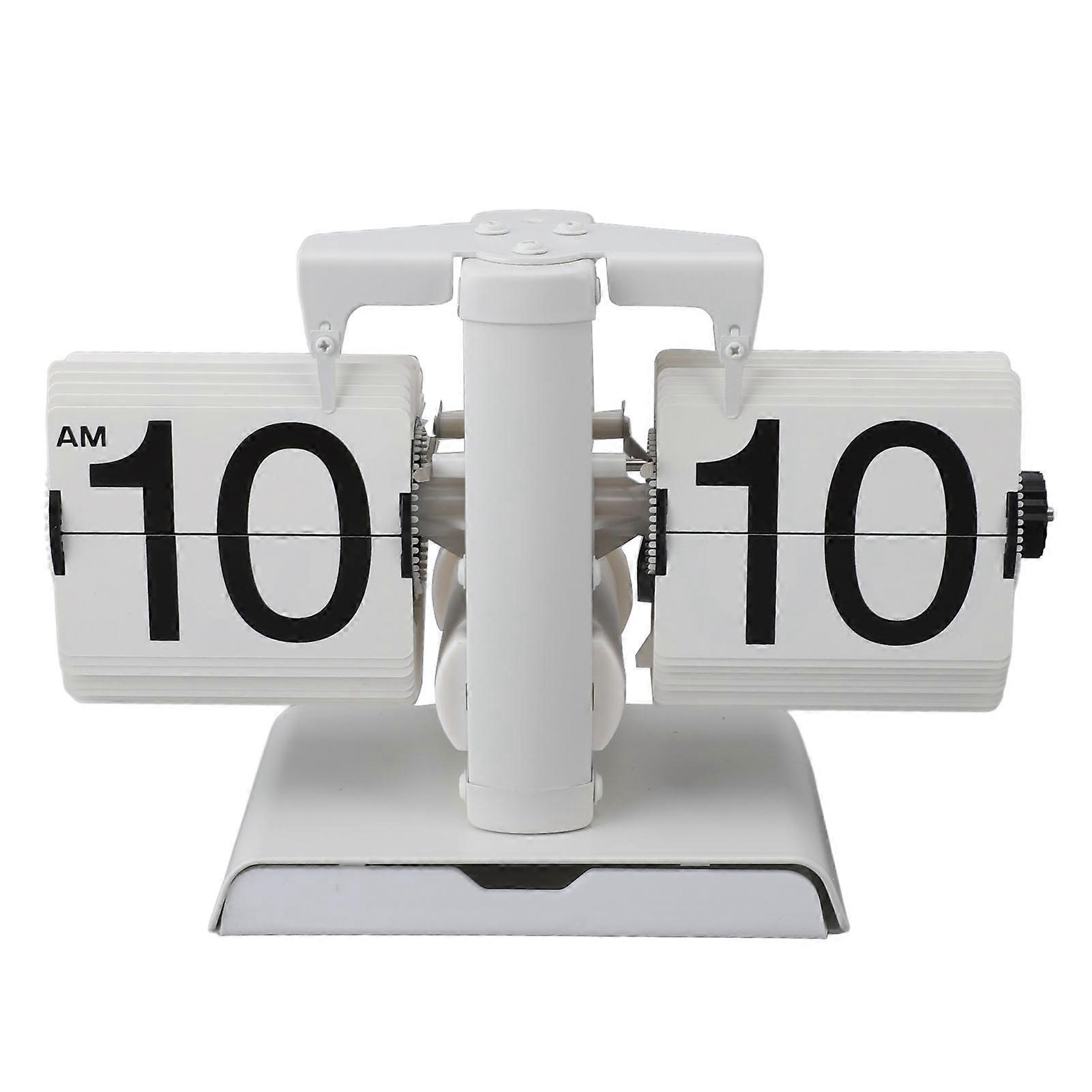 Flip Down Clock Automatic Mechanical Page Turning Clock for Living Room Office Retro Style