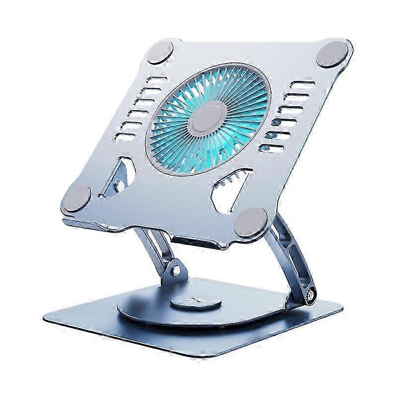 Grey Aluminum Alloy Notebook Stand Holder Rotatable Design With Cooling Fan Bracket