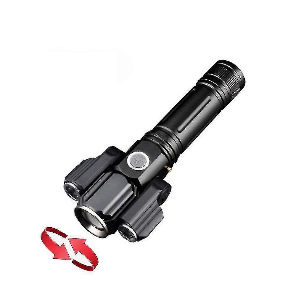 Rechargeable Tactical Flashlight High Lumens Focus Searchlight Rotating