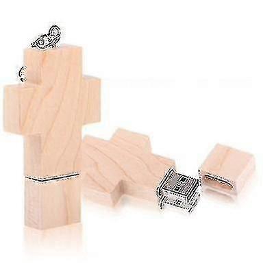 Nya 4 Gb trä Cross Style Usb Flash Disk