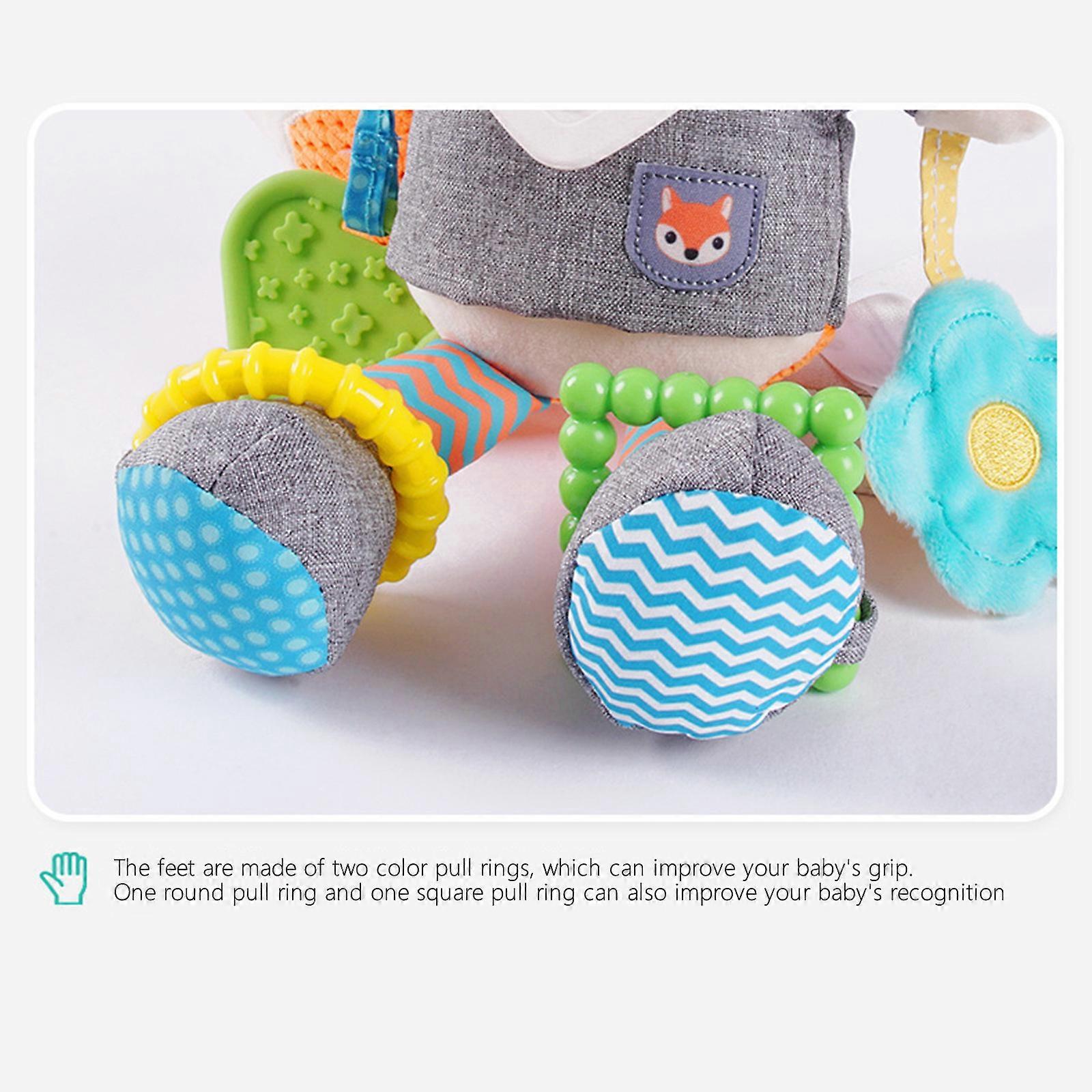 Baby Activity And Teething Toy With MultiSensory Rattle And Textures & Crinkle Sound Paper Stuffed Animals With Jingle ,Fox Indoor