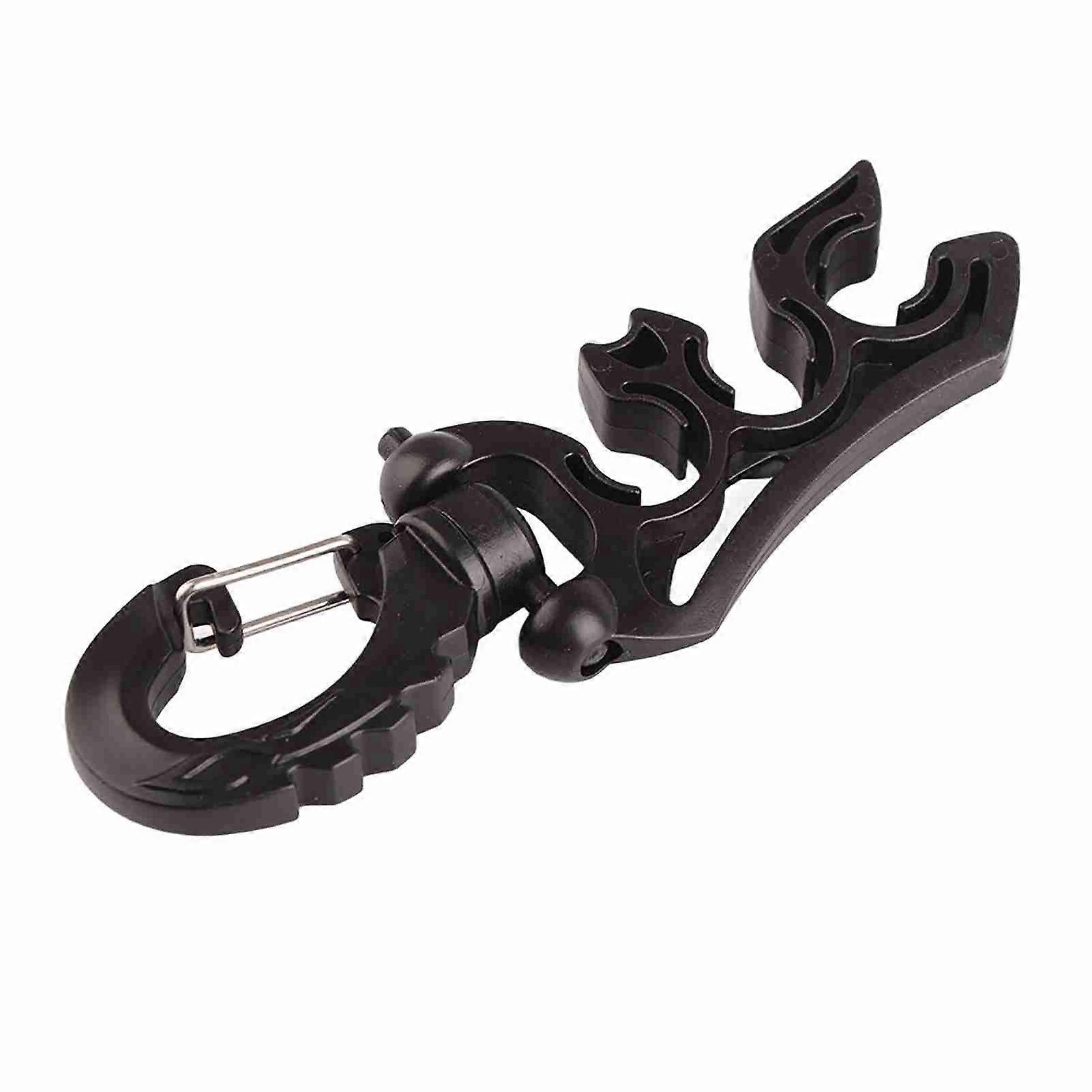 Keep Diving Diving Underwater Plastic Double BCD Hose Holder with Clip Buckle Hook (Black)